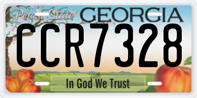 GA license plate CCR7328