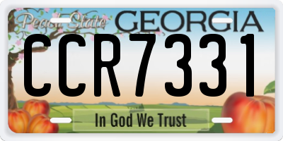 GA license plate CCR7331