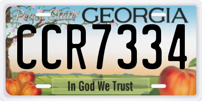 GA license plate CCR7334
