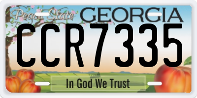 GA license plate CCR7335