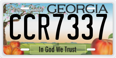 GA license plate CCR7337