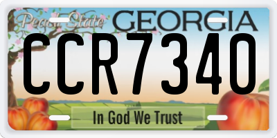 GA license plate CCR7340