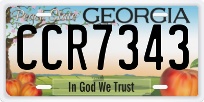GA license plate CCR7343