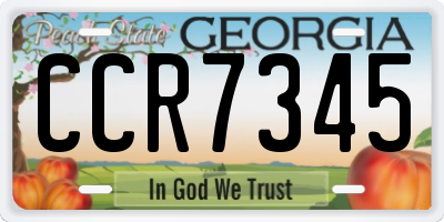 GA license plate CCR7345