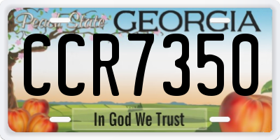 GA license plate CCR7350