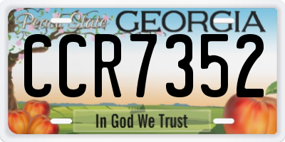 GA license plate CCR7352