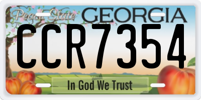 GA license plate CCR7354