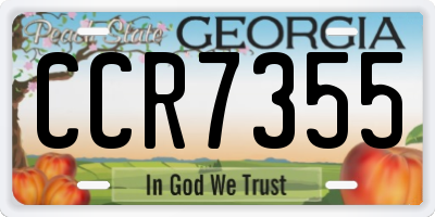 GA license plate CCR7355