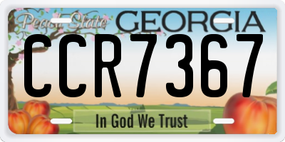 GA license plate CCR7367