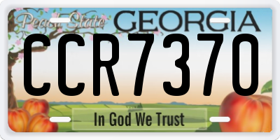 GA license plate CCR7370