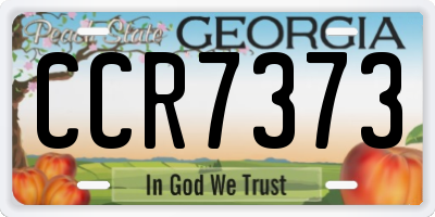 GA license plate CCR7373