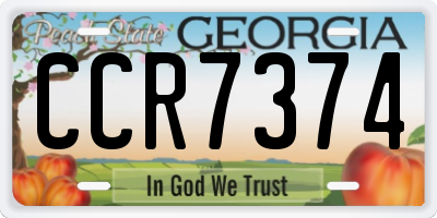 GA license plate CCR7374