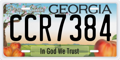 GA license plate CCR7384