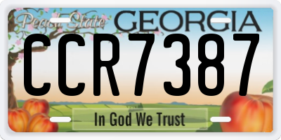 GA license plate CCR7387