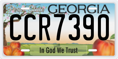 GA license plate CCR7390