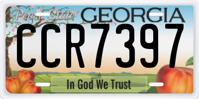 GA license plate CCR7397