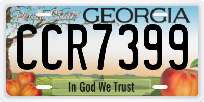 GA license plate CCR7399