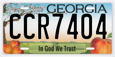 GA license plate CCR7404