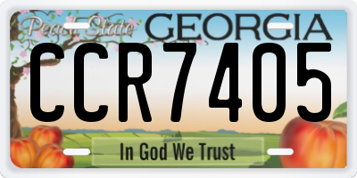 GA license plate CCR7405