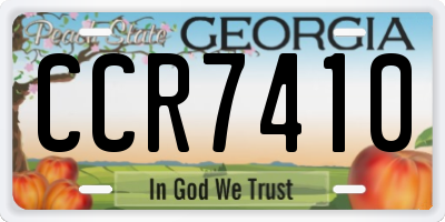 GA license plate CCR7410