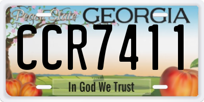 GA license plate CCR7411