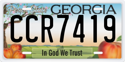 GA license plate CCR7419