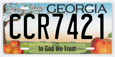 GA license plate CCR7421