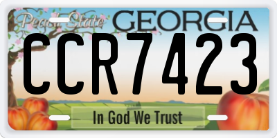 GA license plate CCR7423