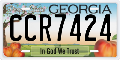 GA license plate CCR7424