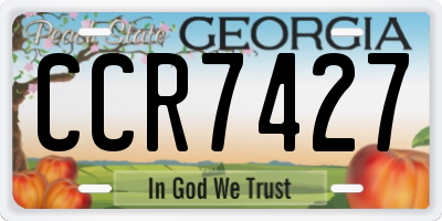 GA license plate CCR7427