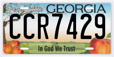 GA license plate CCR7429