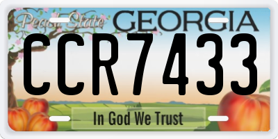GA license plate CCR7433