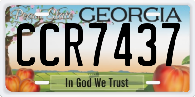 GA license plate CCR7437
