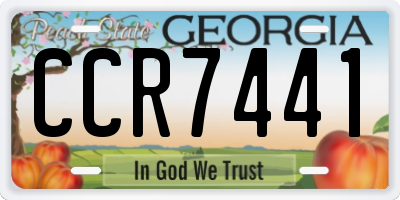 GA license plate CCR7441