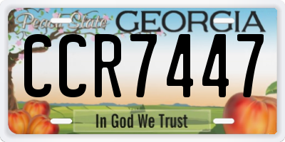 GA license plate CCR7447