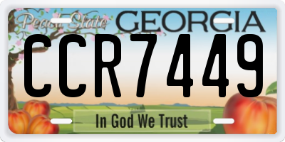 GA license plate CCR7449