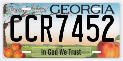GA license plate CCR7452