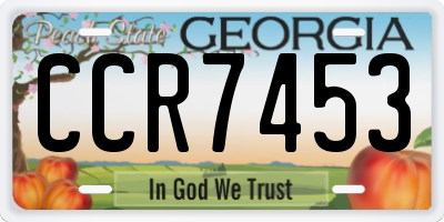 GA license plate CCR7453