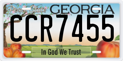 GA license plate CCR7455