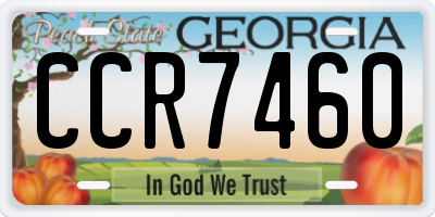 GA license plate CCR7460