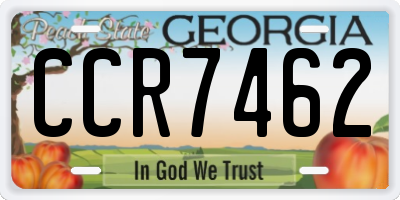 GA license plate CCR7462