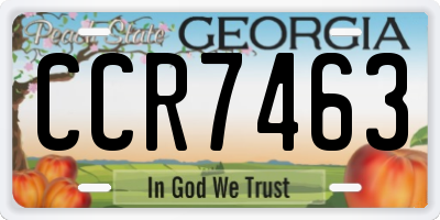 GA license plate CCR7463