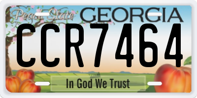 GA license plate CCR7464