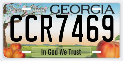 GA license plate CCR7469