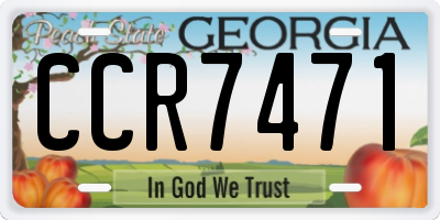 GA license plate CCR7471