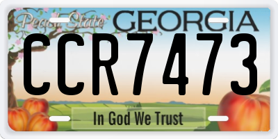 GA license plate CCR7473