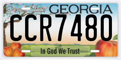 GA license plate CCR7480