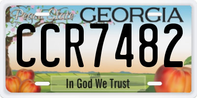 GA license plate CCR7482