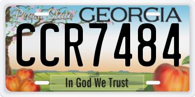 GA license plate CCR7484