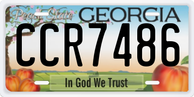 GA license plate CCR7486